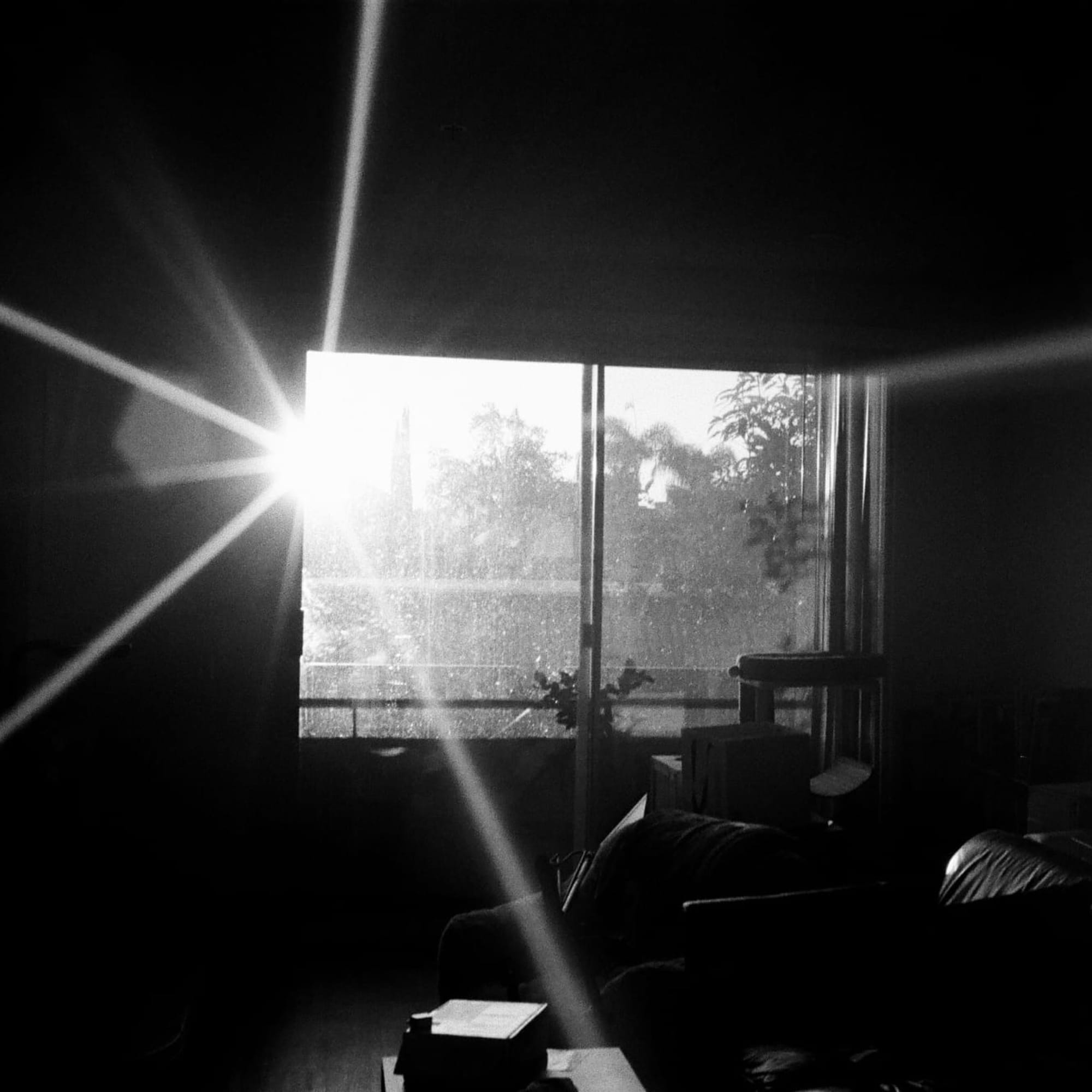 Messy living room in the morning.